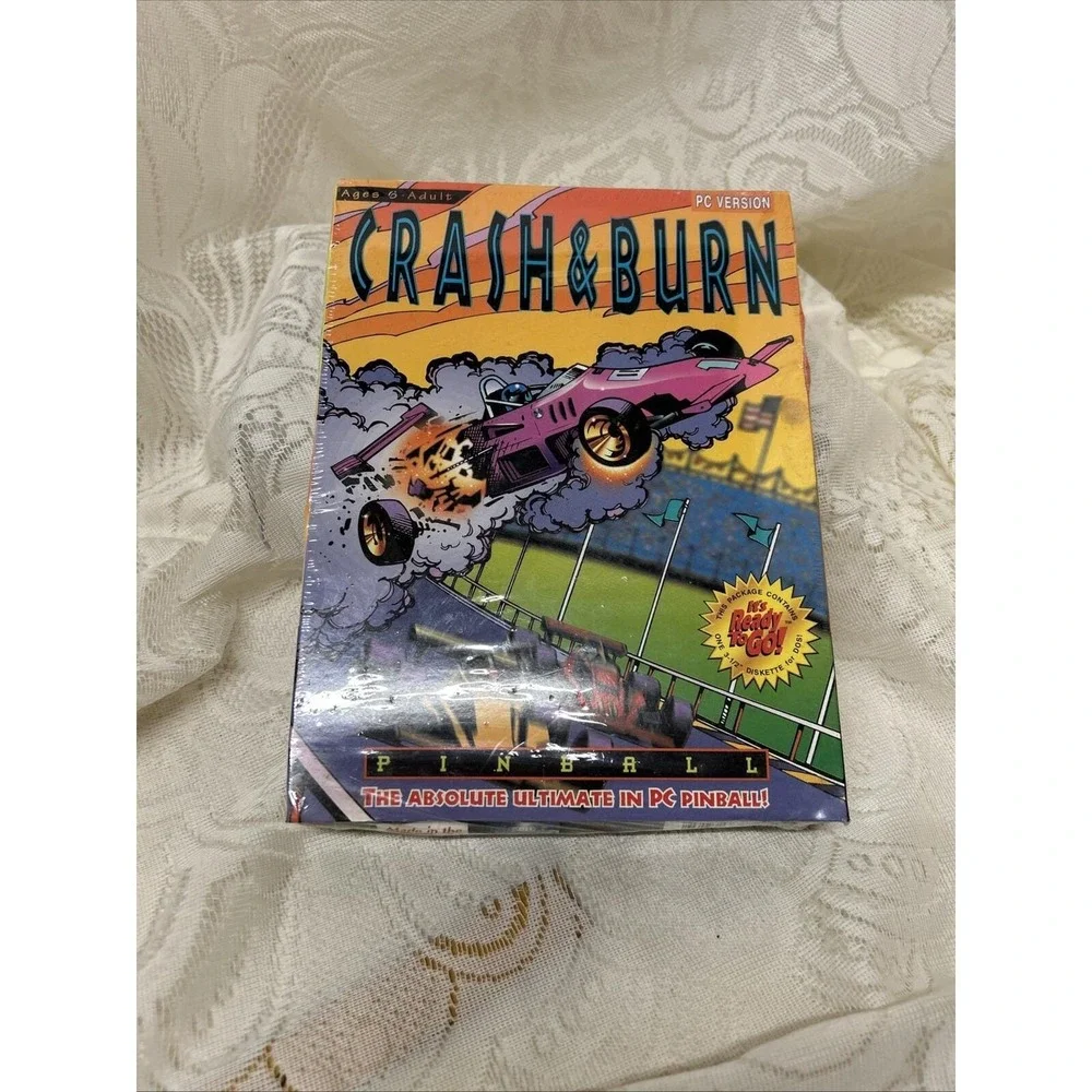 Epic Pinball CRASH & BURN PC Game Factory Sealed Box, Made In USA. Unopened 1995